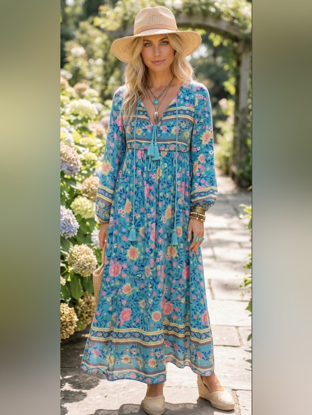 Women's Maxi Floral Swing Dress Small